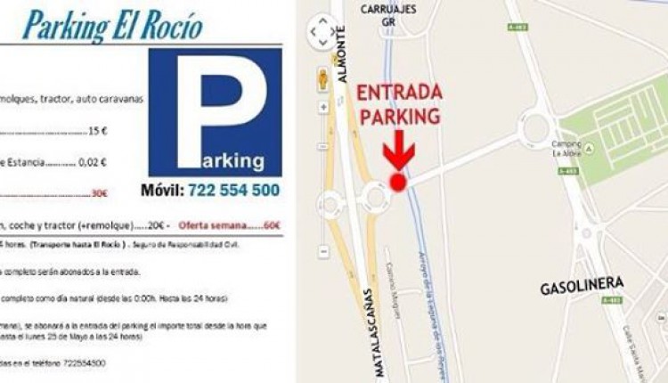 Tarifas de los aparcamientos durante la Romería 2015