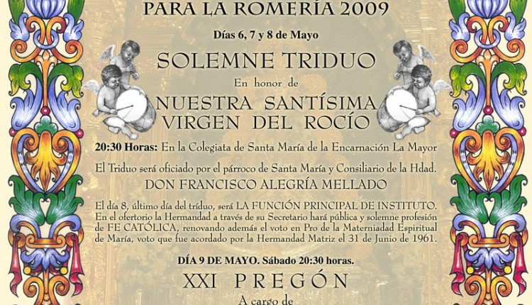 Hermandad de Ronda – Camino, Cabildo, Cartel, Triduo, …