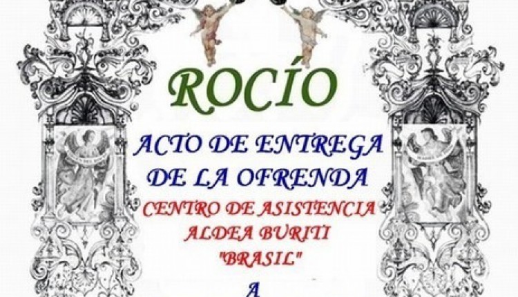 Acto de entrega de la Ofrenda del Foro Rocio.com en la Ermita de Ntra. Sra.