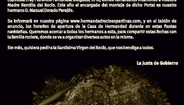 ACTIVIDADES DEL GRUPO JOVEN DE LA HERMANDAD DE NUESTRA SEÑORA DEL ROCÍO DE ESPARTINAS. NAVIDAD 2010