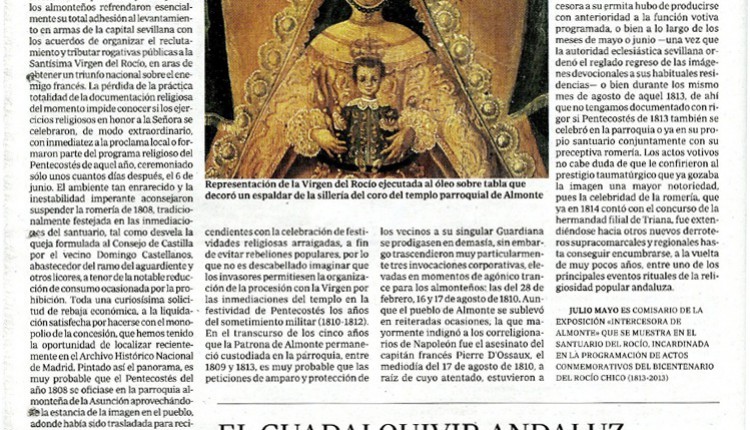 Artículo de Julio Mayo en ABC – El Rocío en la guerra de la Independencia