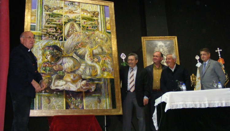 El afamado artista José Antonio García Ruiz pinta el cartel de la Romería del Rocío de Gines 2012