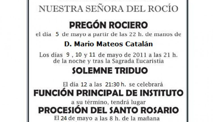 Hermandad de Carrión – Pregón rociero