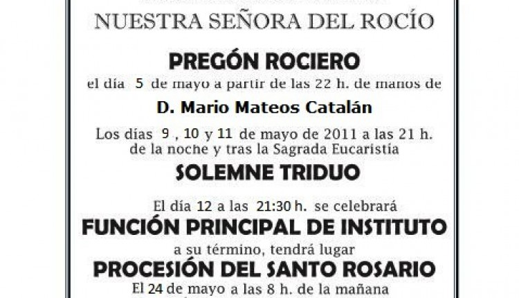 Hermandad de Carrión – Pregón Rociero