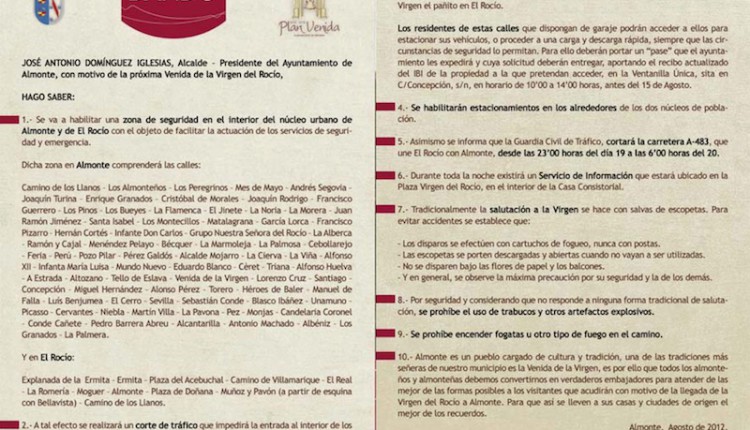 El Traslado de la Virgen 2012 – Planos y Normas