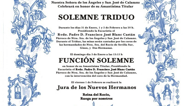 Hermandad de Montequinto – Solemne Triduo