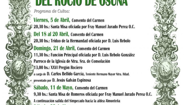 Hermandad de Osuna – Actos XXV Aniverasario Fundación Canónica