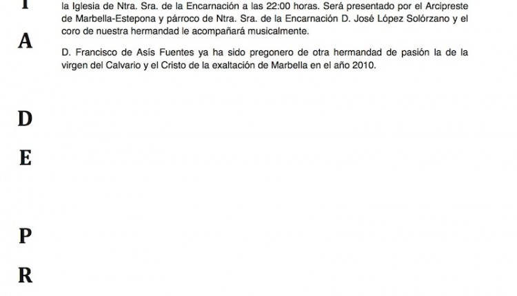 FRANCISCO DE ASIS FUENTES, HERMANO MAYOR DE MARBELLA, NOMBRADO PREGONERO 2013 A LA VIRGEN DEL CARMEN