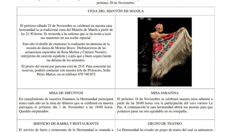 Hermandad de Málaga la Caleta – Hoja informativa del mes de noviembre 2013