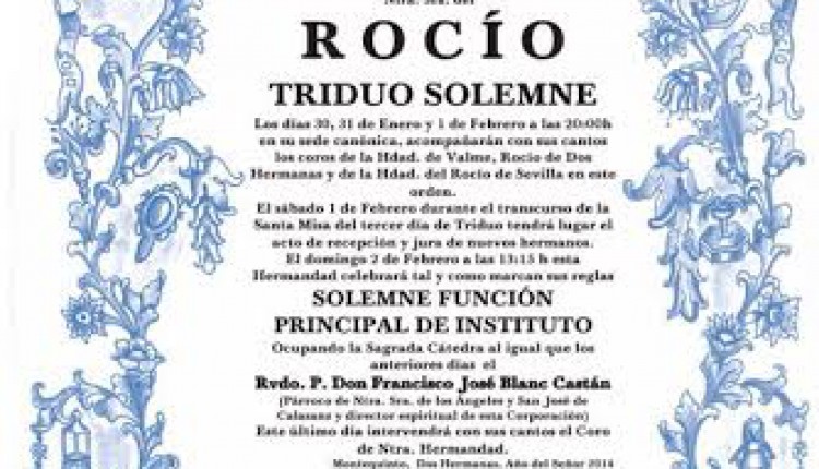 Hermandad de Montequinto – Solemne Tríduo