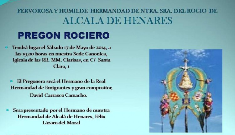 Hermandad de Alcalá de Henares –  Pregón Rociero