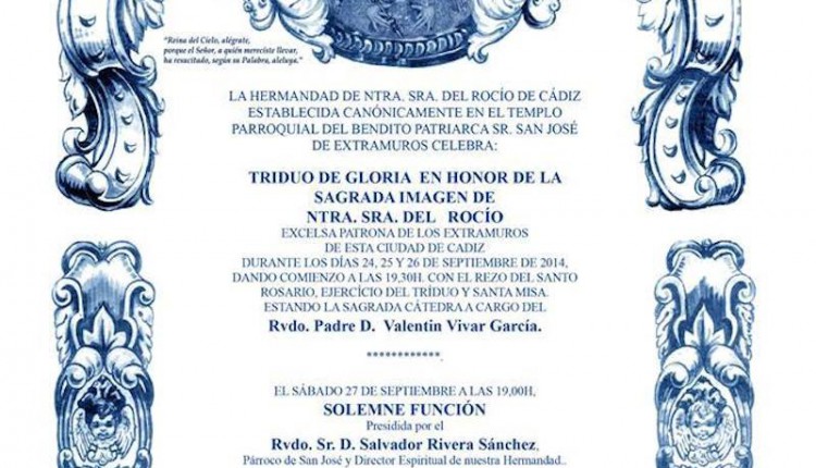 Hermandad de Cádiz – Triduo a la Virgen del Rocío
