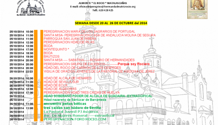 Peregrinaciones extraordinarias del sábado 25 y domingo 26 de octubre de 2014