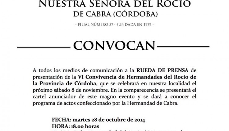 Hermandad de Cabra – VI Convivencia de Hermandades del Rocío de la provincia de Córdoba.