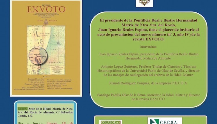 Acto de presentación del próximo número de la revista de investigación EXVOTO Nº 3