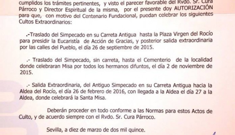 Hermandad de Benacazón – Salida Extraordinaria en 2016 al Rocío