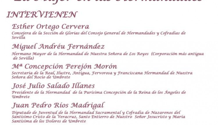Hermandad de Umbrete – Mesa redonda: La mujer en las Hermandades