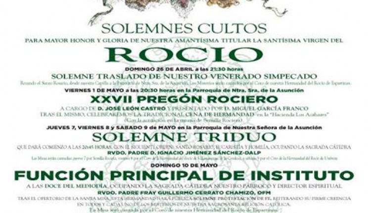 Hermandad de Espartinas – Solemne Triduo y Pregón a cargo de D. José León Castro