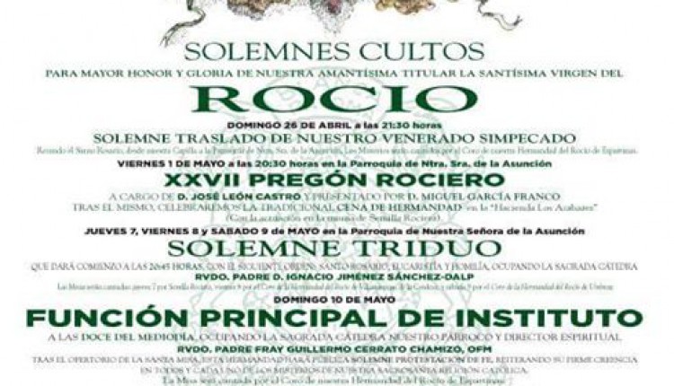 Hermandad de Espartinas – Solemne Triduo y XXVII Pregón Rociero a cargo de D. José León Castro