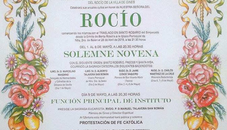 Hermandad de Gines – Solemne novena 2015