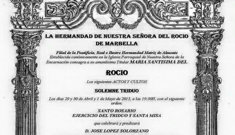 La Hermandad de Marbella – Solemne Triduo 2015