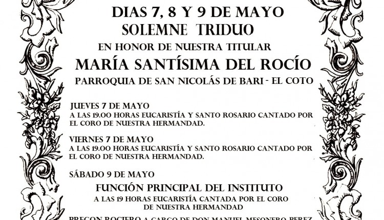 Hermandad de Gijón – Solemne Triduo y Pregón a cargo de D. Manuel Mesonero Pérez