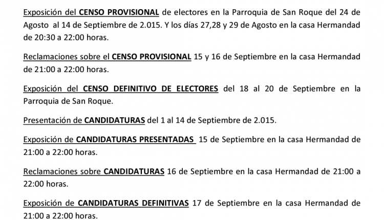 Hermandad de Las Cabezas – Cabildo General de Elecciones