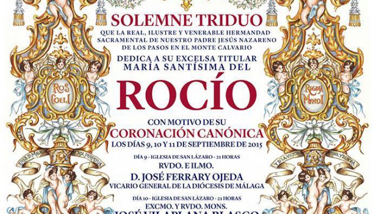 María Santísima Virgen del Rocío de Málaga, la «Novia de Málaga» – Solemne Triduo