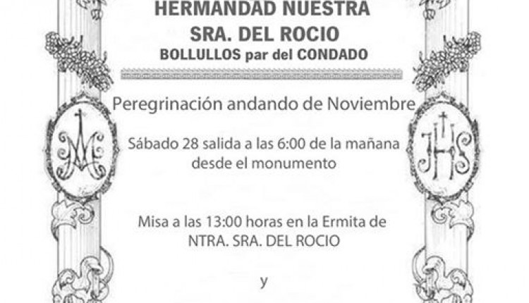 Hermandad de Bollullos – Peregrinación andando al Rocío noviembre 2015