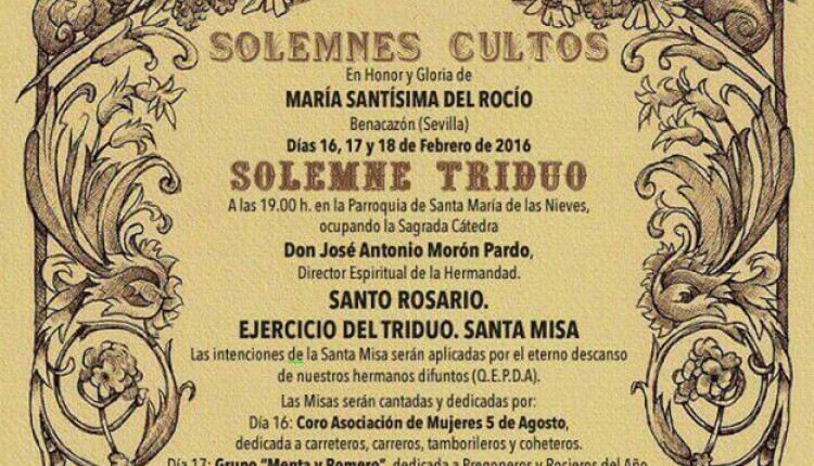 Hermandad de Benacazón – Solemne Triduo