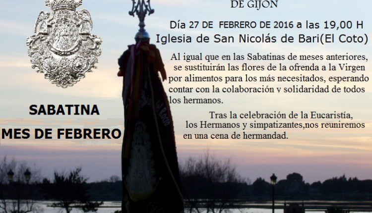 Hermandad de Gijón – SABATINA FEBRERO 2016