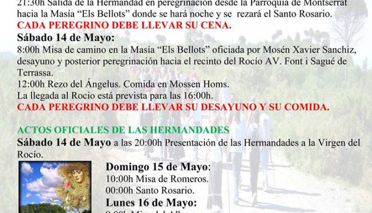 Hermandad de Terrassa – Actos Rocío 2016