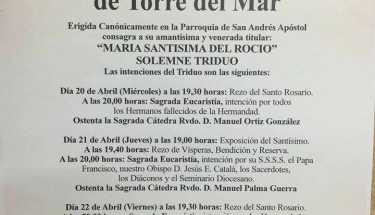 Hermandad de Torre del Mar – Solemne Triduo