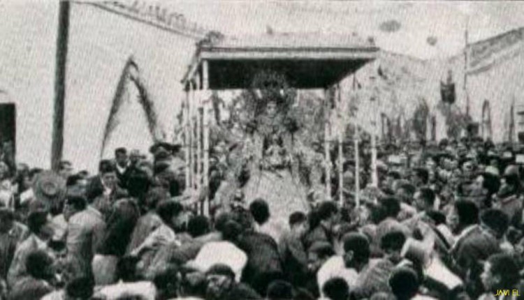 Procesión de la Virgen en Almonte en la década de 1920