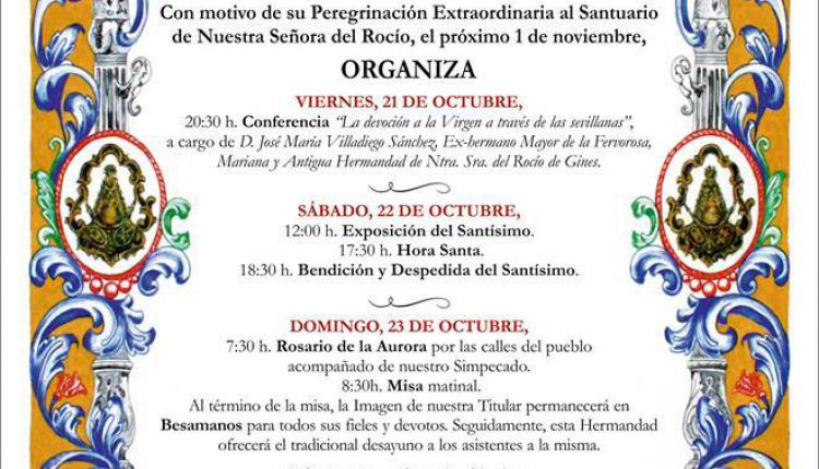 Hermandad de Olivares – Actos con motivo de su Peregrinación Extraordinaria del 1 de noviembre de 2016