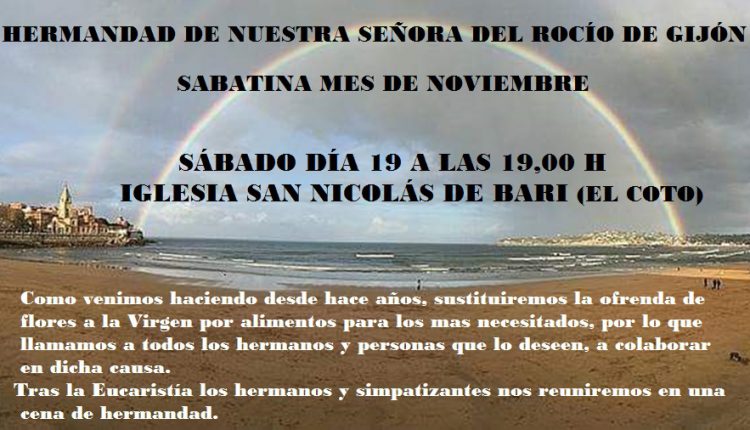 Hermandad de Gijón – Sabatina mes de Noviembre