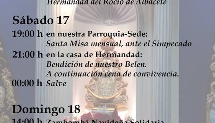 Hermandad de Valencia – Actividades del mes de diciembre de 2016