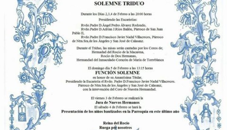 Hermandad de Montequinto – Solemne Triduo
