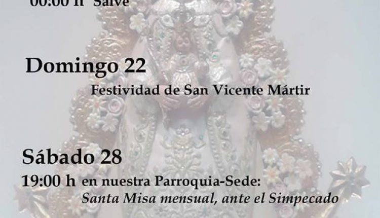 Hermandad de Valencia – Próximas Actividades del Mes de enero 2017.