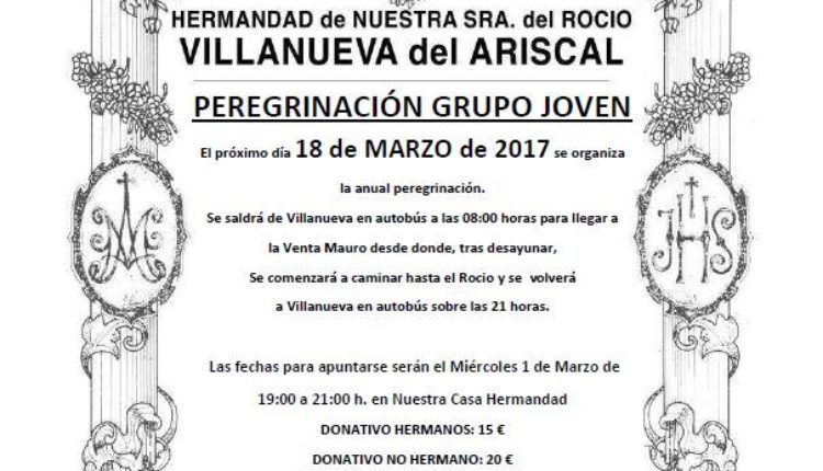 Hermandad de Villanueva del Ariscal – Peregrinación Grupo Joven al Rocío