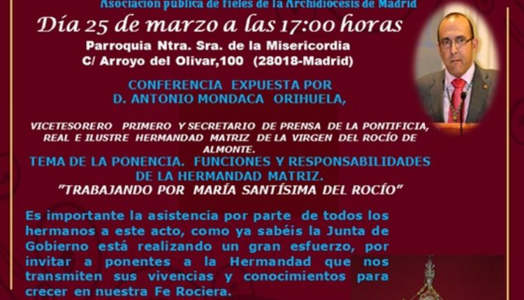 Hermandad de Madrid-La Estrella – VII Sabatina de la Solemne Novena y Charla-Coloquio