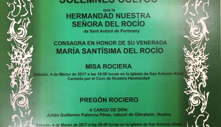 Hermandad de San Antonio de Portmany – Pregón y Solemnes Cultos