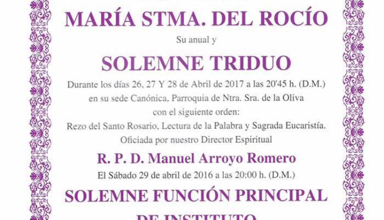 Hermandad de Lebrija – Solemne Triduo