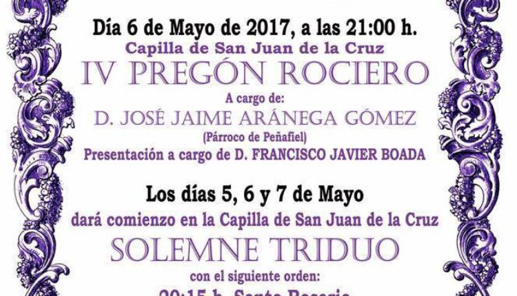 Hermandad de Medina del Campo – Solemne triduo 2017 y IV Pregón Rociero a cargo de D. José Jaime Aránega Gómez