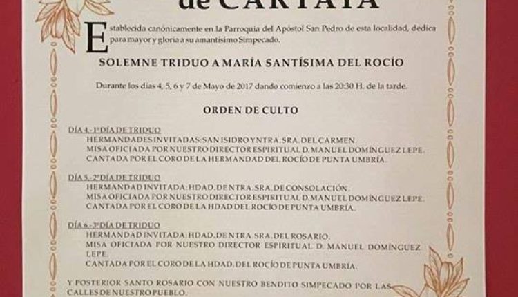 Hermandad de Cartaya – Solemne Triduo 2017