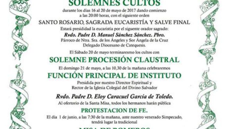 Hermandad de Sevilla El Salvador – Solemne Triduo 2017