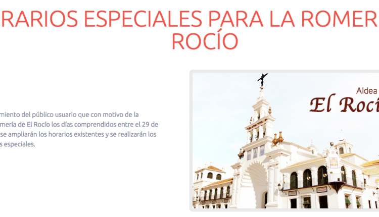 Empresa Damas – Horarios Especiales para la Romería del Rocío 2017