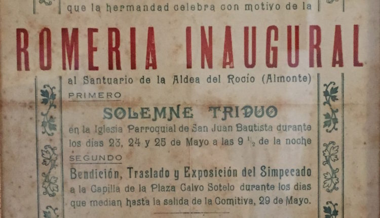 Hermandad de Gibraleón – Cartel de la Romería Inaugural al Rocío en 1941