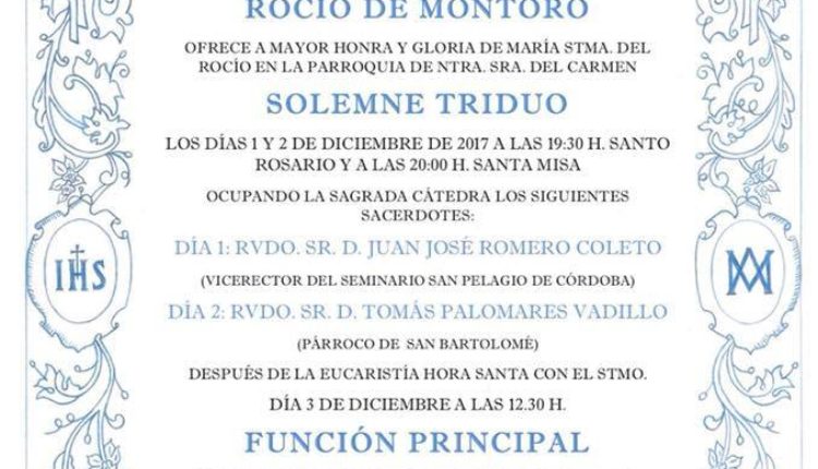Hermandad de Montoro – Solemne Triduo