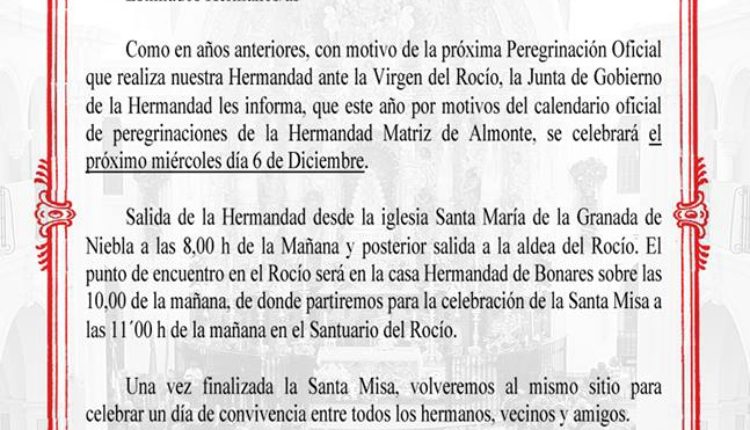 Hermandad de Niebla – Peregrinación al Rocío